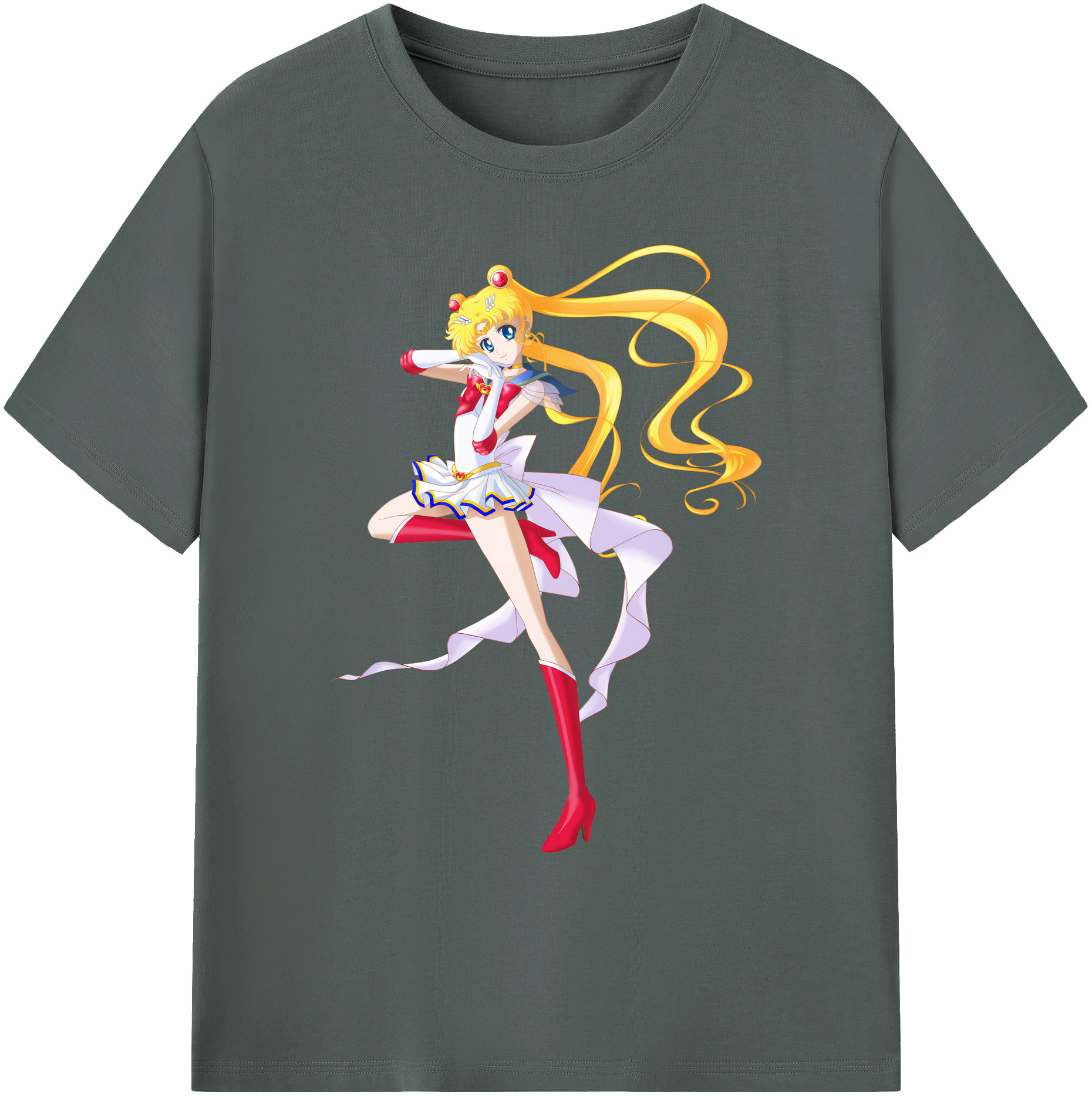 （画像用） 美少女戦士セーラームーン 月野 うさぎ つきの うさぎ Sailor Moon Tsukino Usagi 綿100％ メンズ半袖Tシャツ｜肌触りやわらか＆通気性